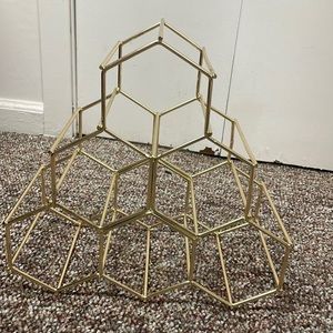 Urban Outfitters Gold Geometric Wine Rack